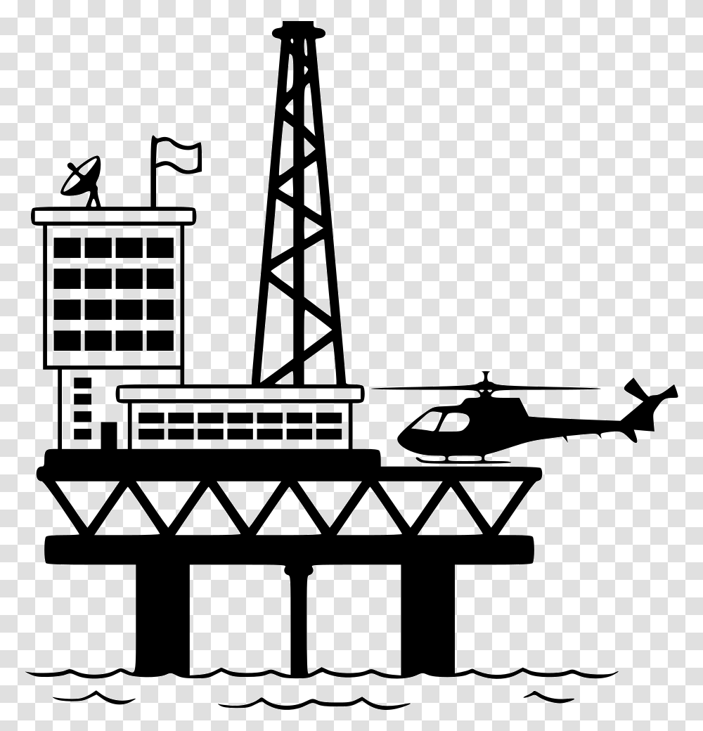 Oil Platform Free Icon, Construction Crane, Waterfront, Pier, Utility Pole Transparent Png