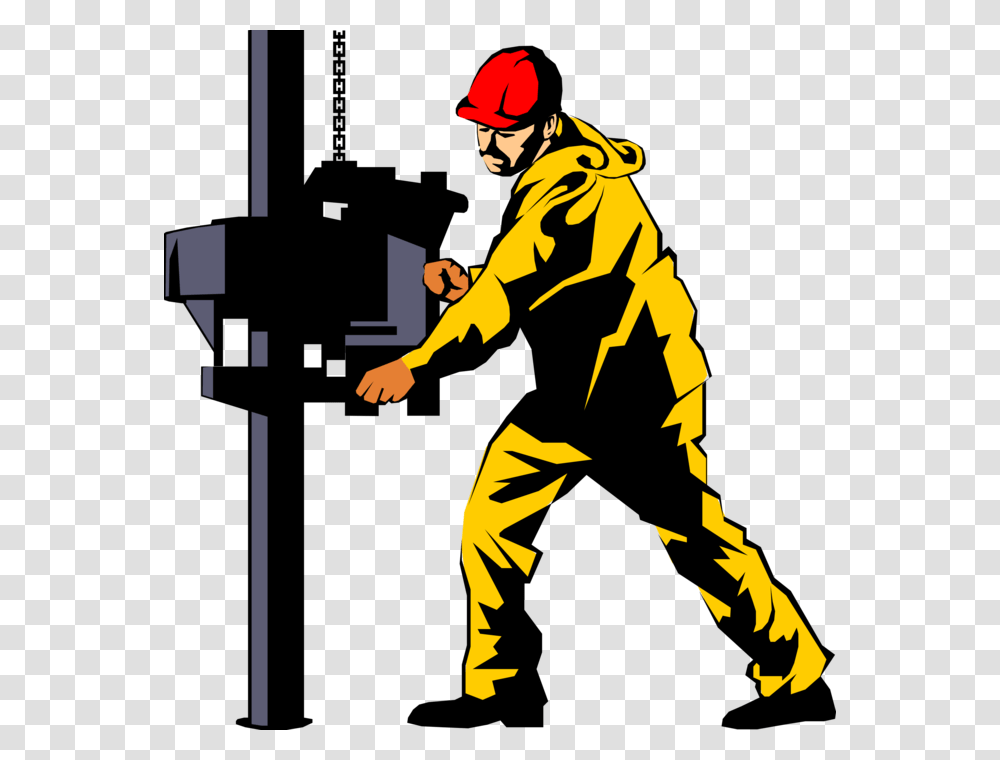Oil Rig Derrick Worker Drills For Oil, Person, Human, Fireman, Hand Transparent Png