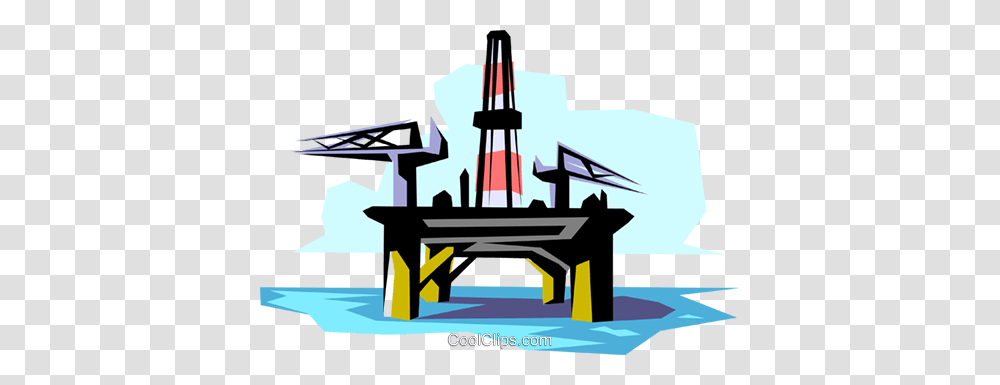 Oil Rig Royalty Free Vector Clip Art Illustration, Water, Waterfront, Pier, Outdoors Transparent Png