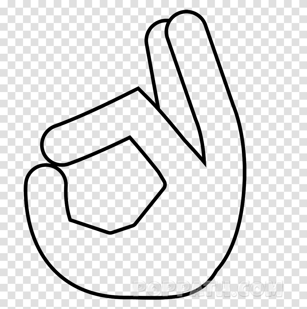 Ok Sign Emoji Image Black And White Stock Ok Hand Emoji Drawing, Gray, Logo, Trademark Transparent Png