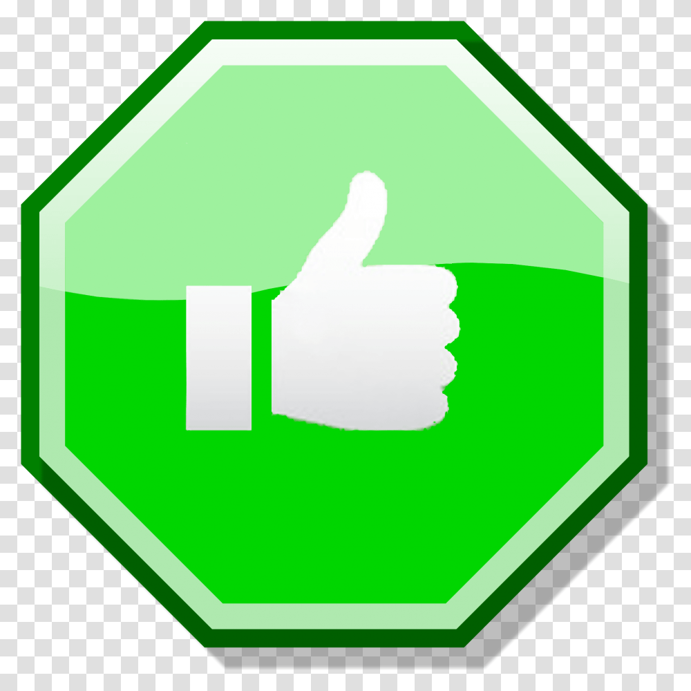 Ok X Nuvola Green Alternate Green Stop Sign Hand, First Aid, Road Sign, Label Transparent Png