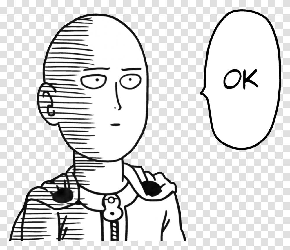 Okay Face Clipart One Punch Man Ok, Head, Stencil, Person, Label Transparent Png