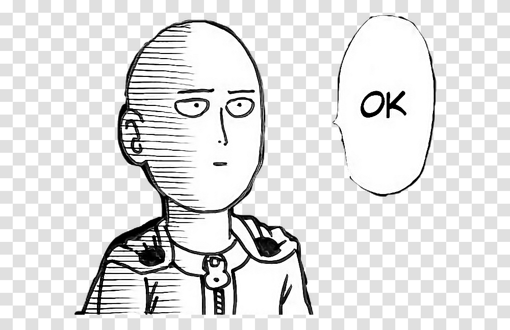 Okay One Punch Man Meme, Head, Person, Stencil Transparent Png