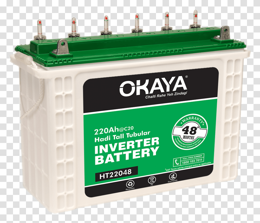Okaya Tall Tubular Battery, Electronics, Electrical Device, Adapter, Hardware Transparent Png