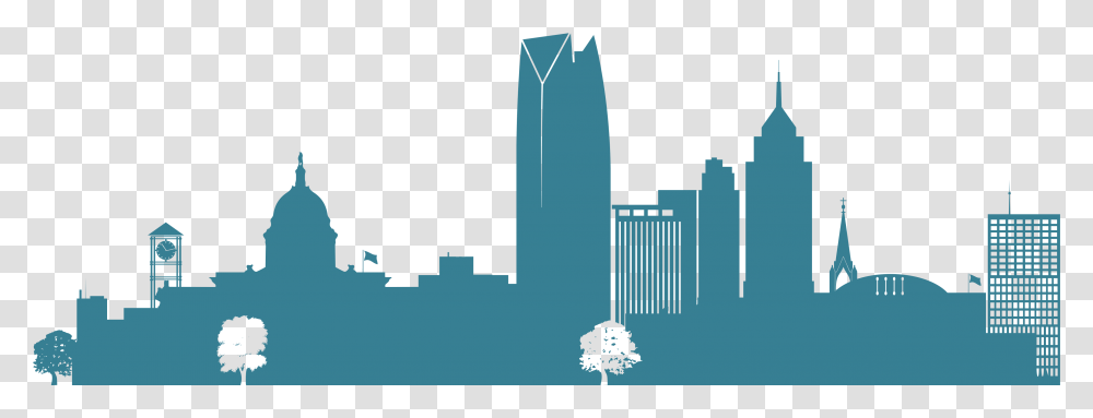 Okc Skyline Silhouette Download Oklahoma City Skyline, Architecture, Building, Tower, Tree Transparent Png