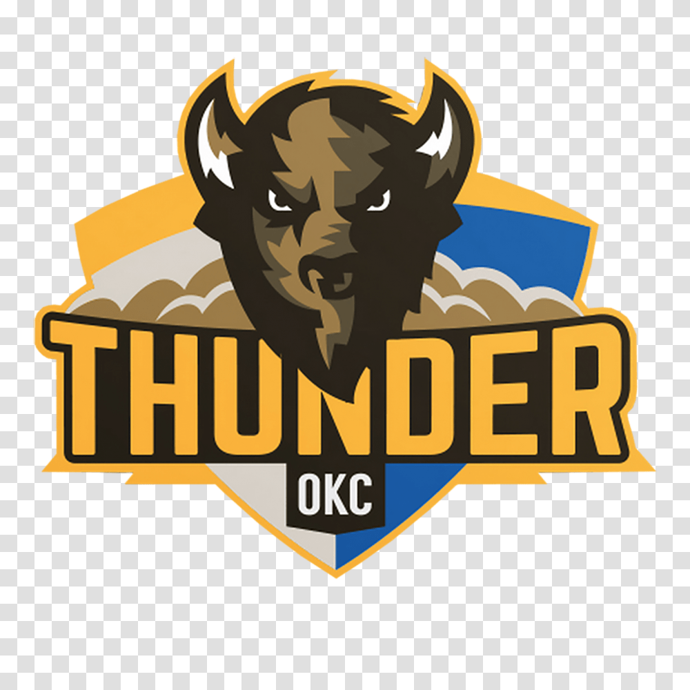 Okc Thunder Logo, Bison, Wildlife, Mammal, Animal Transparent Png
