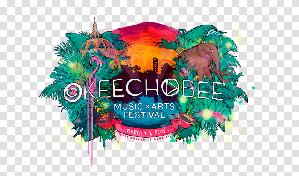 Okeechobee Music & Arts Festival Announces 2018 Lineup Okeechobee Music Arts Festival, Lighting, Purple, Crowd, Parade Transparent Png