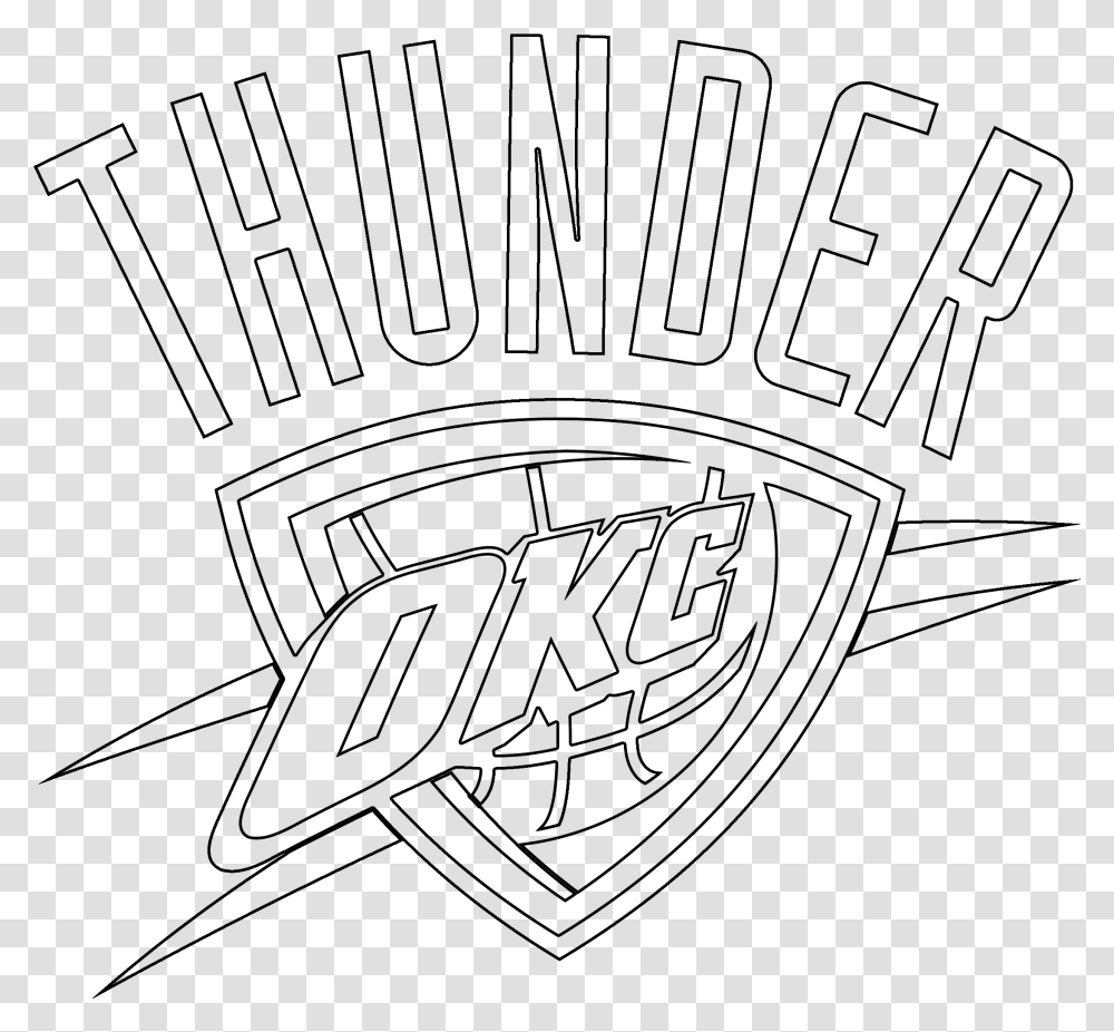 Oklahoma Outline Okc Thunder Logo Outline, Gray, World Of Warcraft Transparent Png