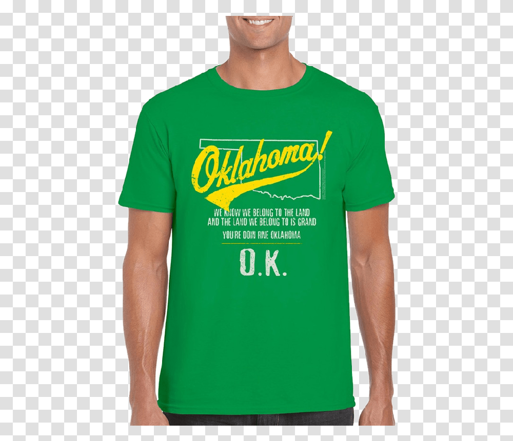 Oklahoma Unisex Irish Green Tee Map Outline Active Shirt, Apparel, T-Shirt, Person Transparent Png