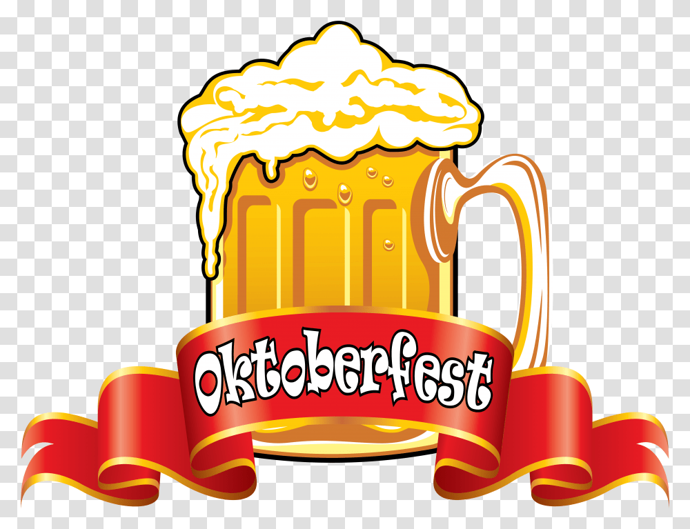 Oktoberfest Red Banner With Beer Image Clipart Oktoberfest Beer, Beverage, Drink, Food, Stein Transparent Png