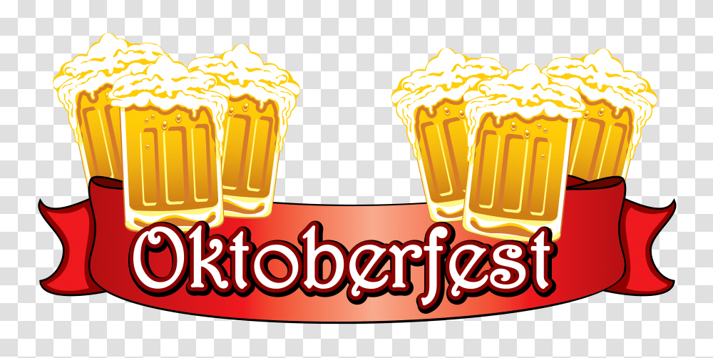 Oktoberfest Red Banner With Beers Clipart Gallery, Beverage, Glass, Food, Alcohol Transparent Png