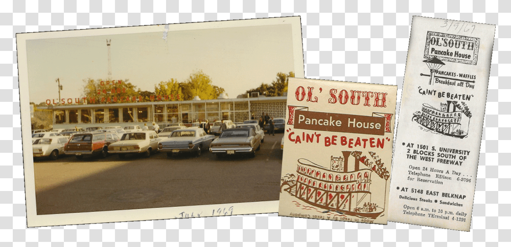 Ol South Pancake House Old, Car, Vehicle, Transportation, Advertisement Transparent Png