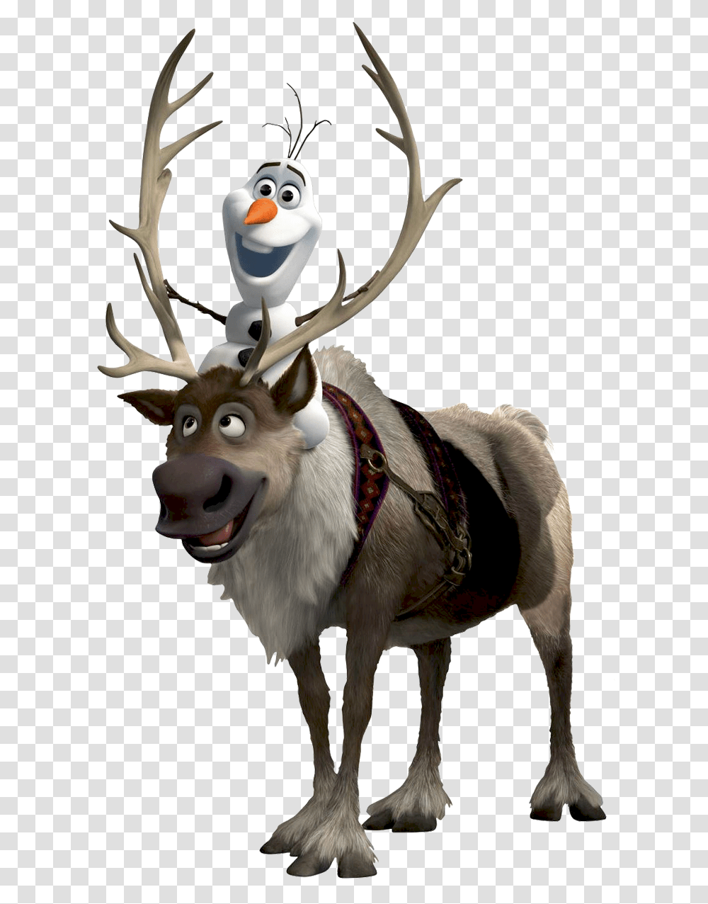 Olaf Clipart Sven Frozen Background, Antler, Deer, Wildlife, Mammal Transparent Png