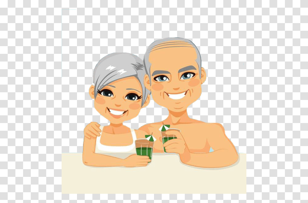 Old Age Illustration Royalty Free Middle Couple Aged Cartoon Middle Aged Couple, Person, Face, Portrait, Photography Transparent Png