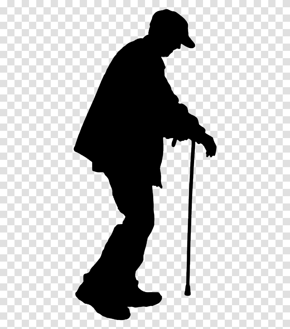 Old Age Silhouette Illustration Old Man Silhouette, Gray, World Of Warcraft Transparent Png
