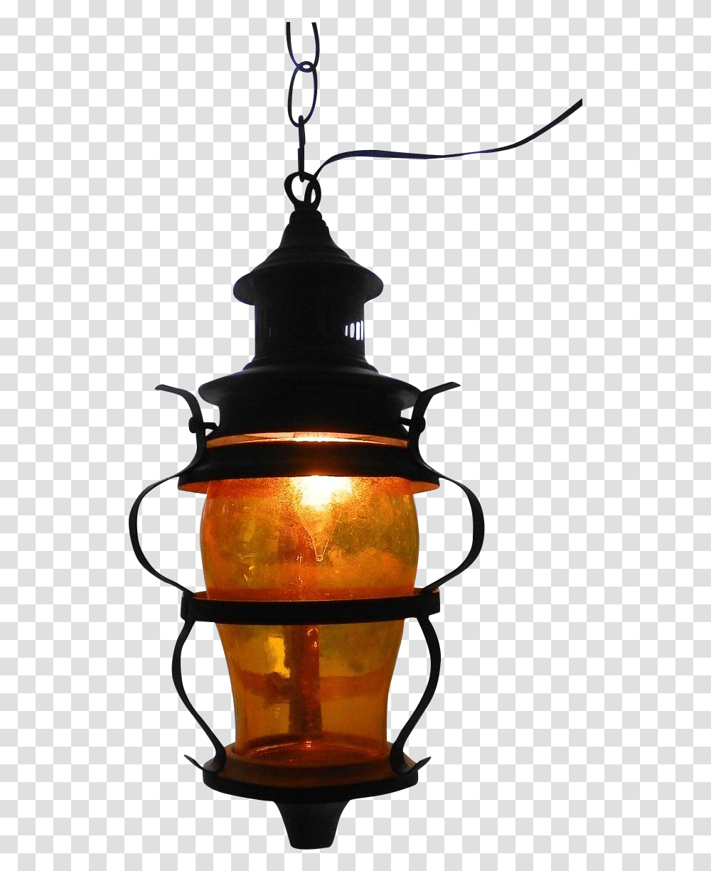 Old Amber Glass Copper Hanging Lamp Old Amber Glass Copper Lamp Images Hd, Lantern, Lampshade Transparent Png