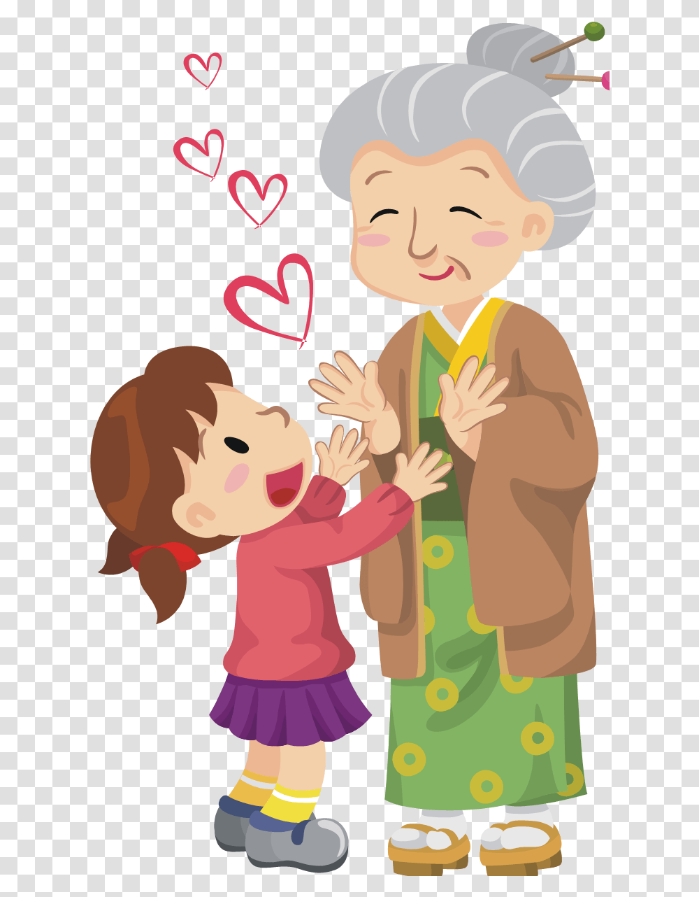 Old And Young People Happy Anniversary Wishes To Grandparents, Female, Girl, Poster Transparent Png