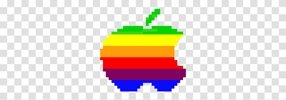 Old Apple Logo Pixel Art Maker Pixel Apple Logo, Text, Graphics, Pac Man Transparent Png