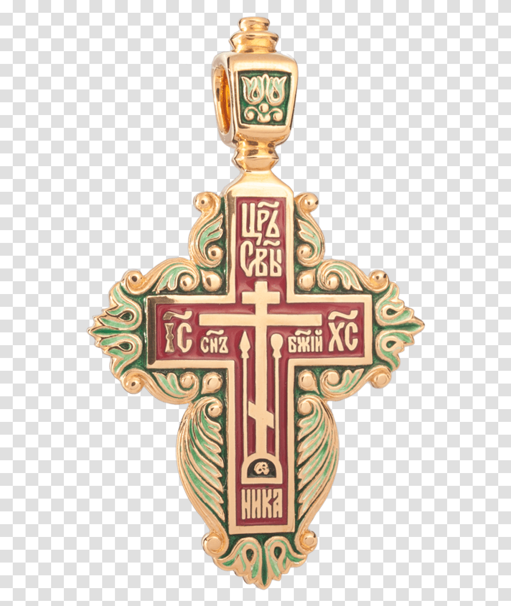 Old Believers Enameled Cross Pendant Blossoming Cross Zhenskij Staroobryadcheskij Natelnij Krest, Crucifix Transparent Png