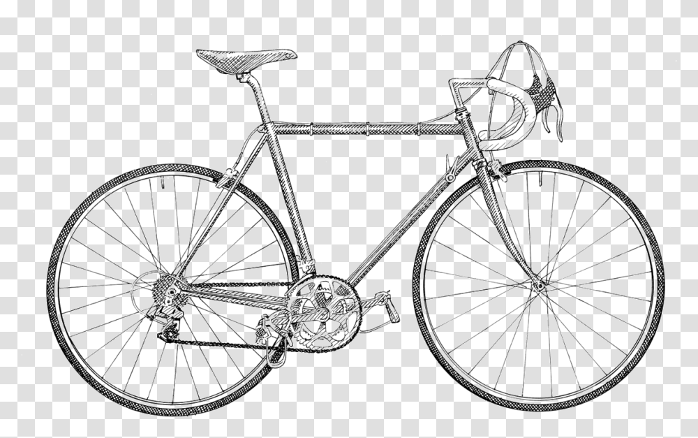 Old Bicycle Drawing Specialized Secteur Elite, Vehicle, Transportation, Bike, Wheel Transparent Png