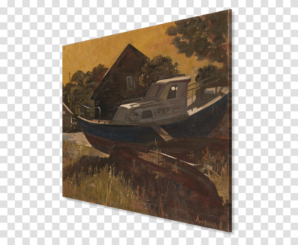 Old Boat, Vehicle, Transportation, Painting Transparent Png