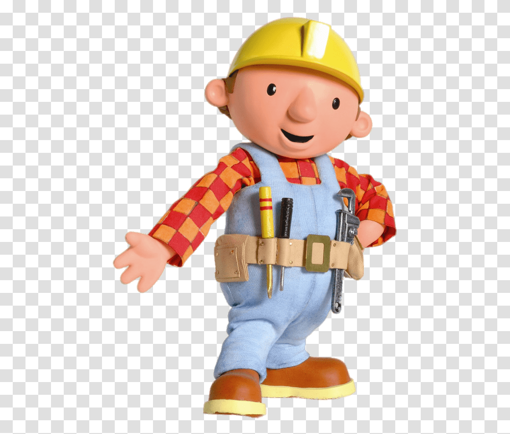 Old Bob The Builder Wearing Tool Belt Bob The Builder Hard Hat, Doll, Toy, Person, Human Transparent Png