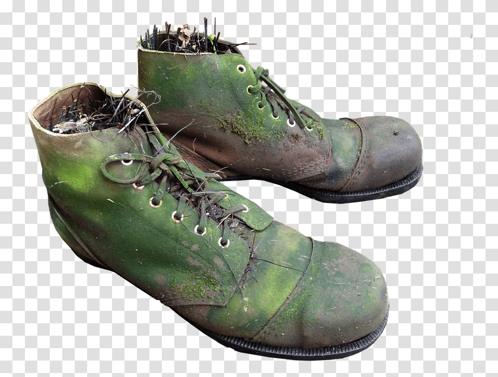 Old Boots Moss Planter Garden Old Boots, Apparel, Footwear Transparent Png