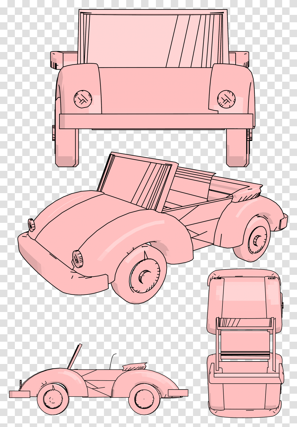 Old Car Draw Clipart - Clipartlycom Cartoon, Vehicle, Transportation, Furniture, Truck Transparent Png