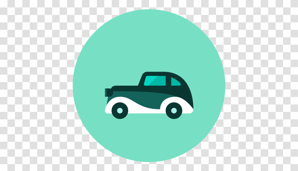 Old Car Free Icon Of Kameleon Green Round Old Car Icon, Vehicle, Transportation, Label, Text Transparent Png