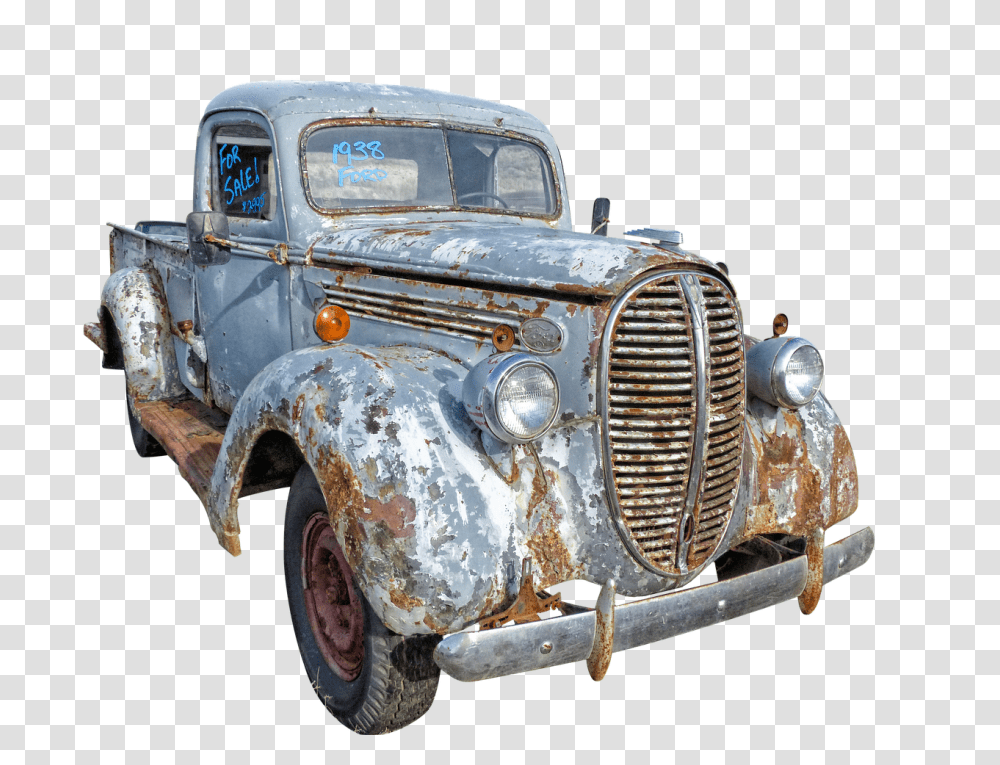 Old Car Isolated Rusted Broken Old Car, Pickup Truck, Vehicle, Transportation, Tire Transparent Png