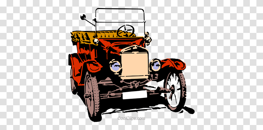 Old Car Royalty Free Vector Clip Art Illustration, Vehicle, Transportation, Buggy, Wheel Transparent Png