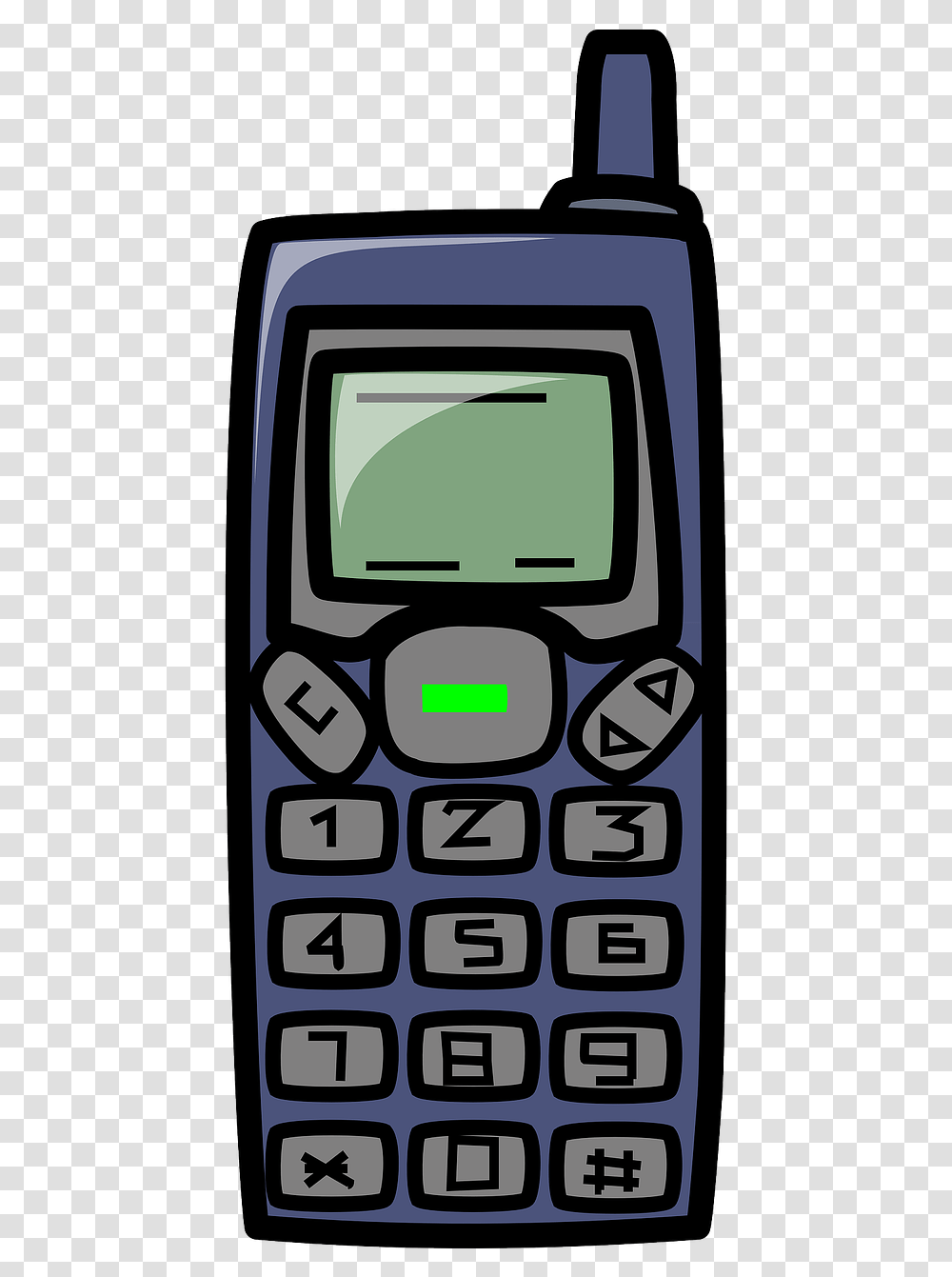 Old Cell Phone Cartoon, Mobile Phone, Electronics, Texting, Hand-Held Computer Transparent Png