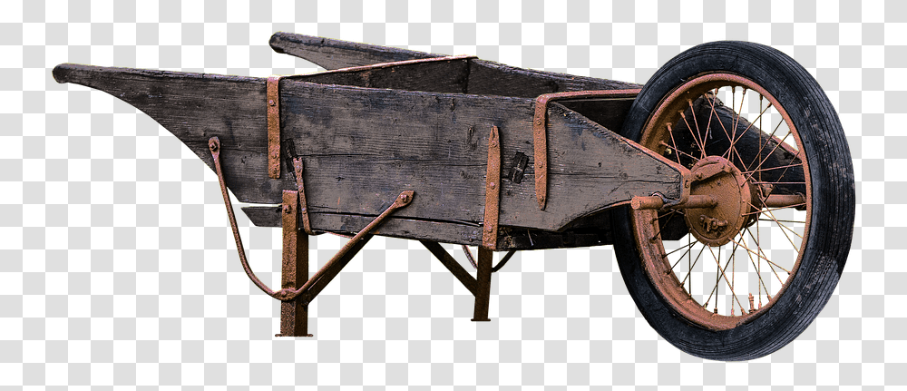 Old Chinese Wheelbarrow, Machine, Vehicle, Transportation, Bicycle Transparent Png