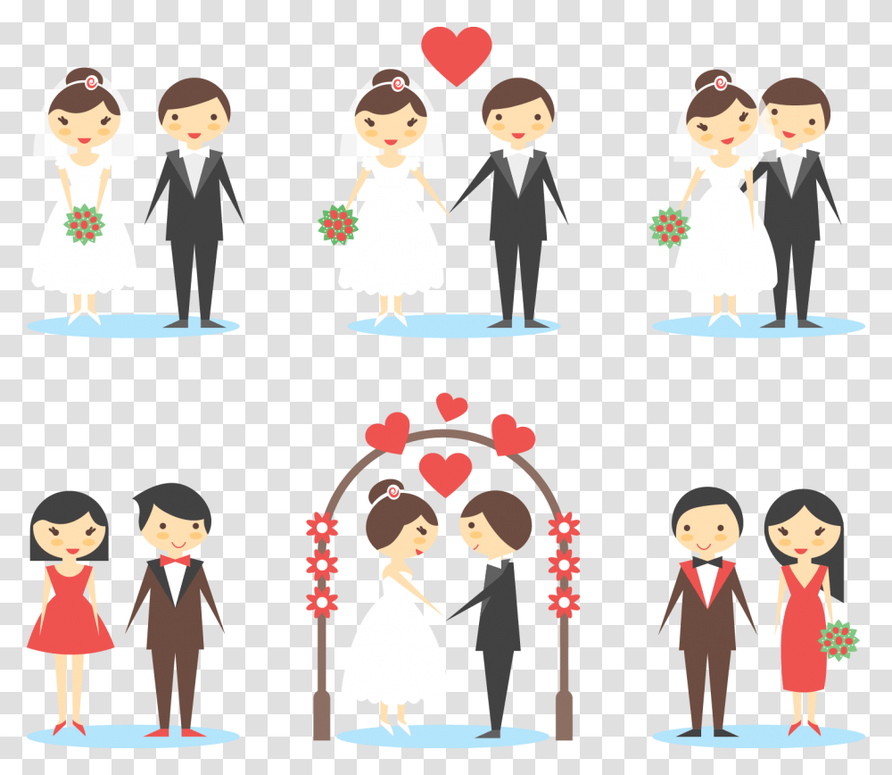 Old Clipart Marriage Couple Pareja En Boda, Person, People, Family, Hand Transparent Png