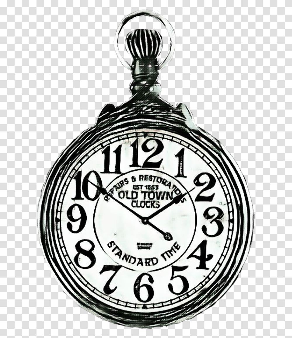 Old Clock Black White Pocket Watch Old Fashioned Antique, Analog Clock, Clock Tower, Architecture, Building Transparent Png