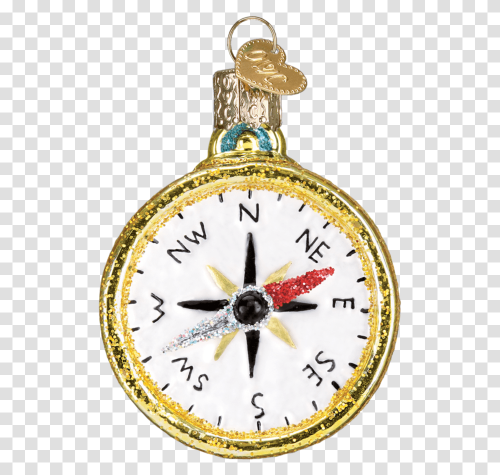 Old Compass Day Of The Dead Ornament, Clock Tower, Architecture, Building, Gold Transparent Png
