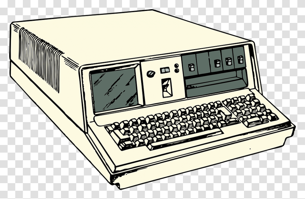 Old Computers Clipart, Electronics, Computer Hardware, Computer Keyboard, Clock Tower Transparent Png
