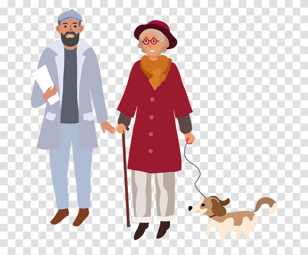 Old Couple Clipart Illustration, Person, Human, People, Family Transparent Png