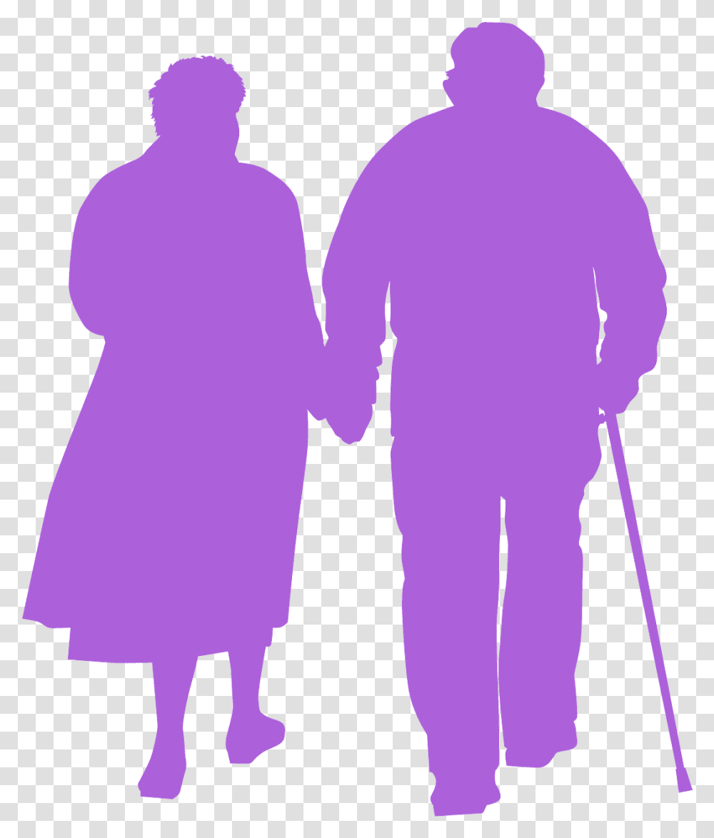 Old Couple Silhouette, Person, Human, Hand, People Transparent Png