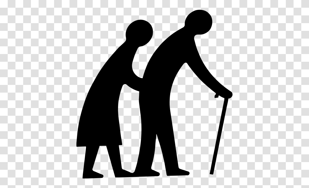 Old Couple Walking Silhouette Old Age, Gray, World Of Warcraft Transparent Png