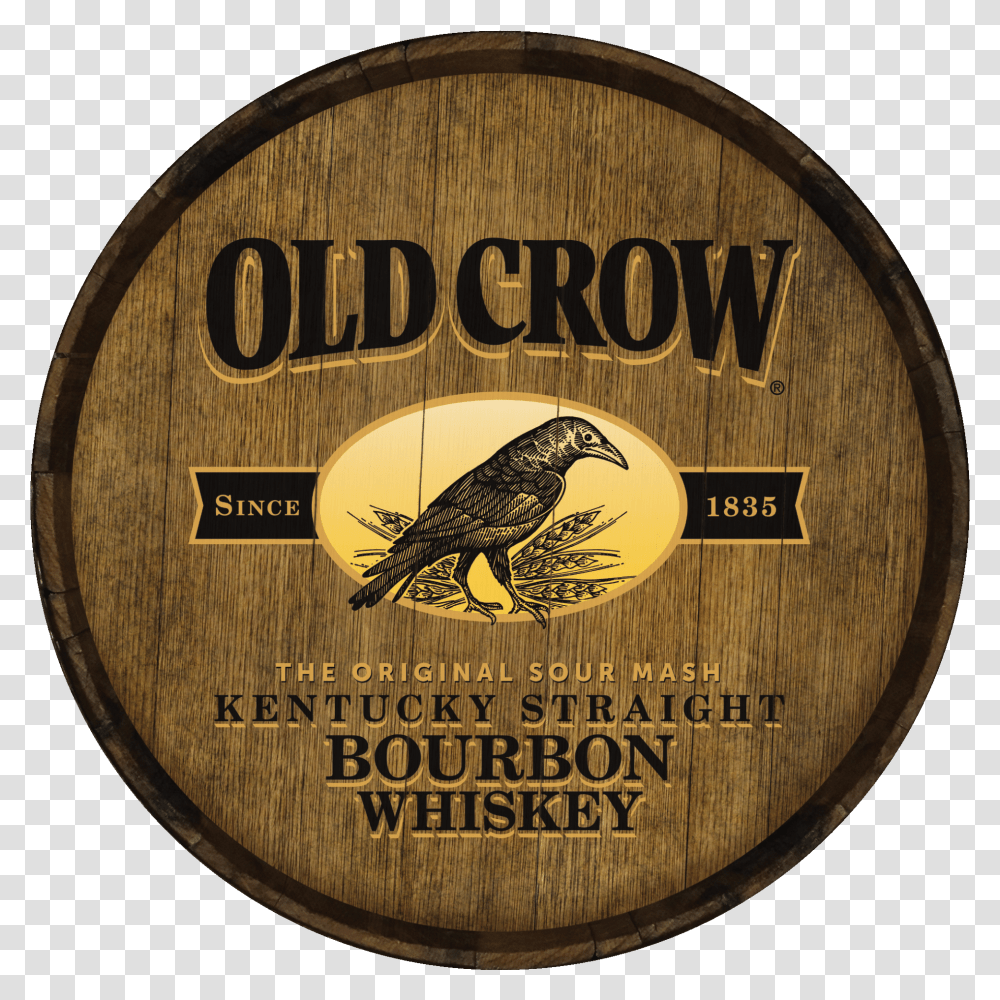 Old Crow Bourbon Hoop Head Accipitriformes, Label, Text, Barrel, Keg Transparent Png
