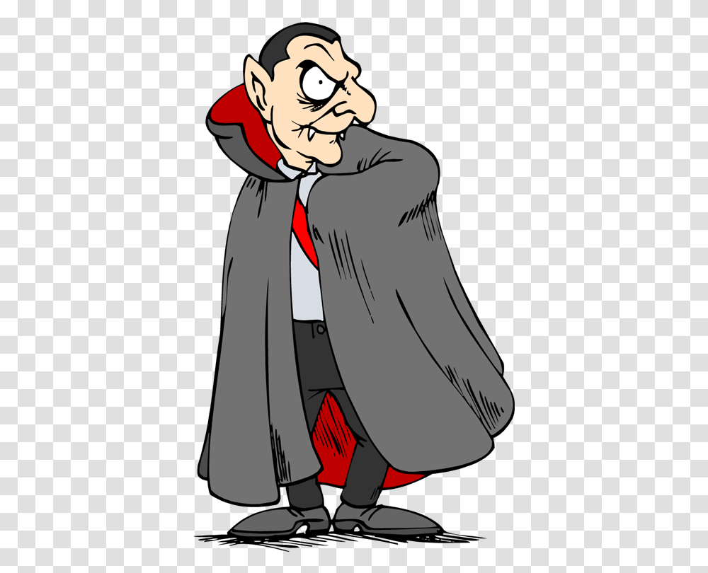 Old Dracula Cartoon Dracula, Apparel, Hood, Coat Transparent Png