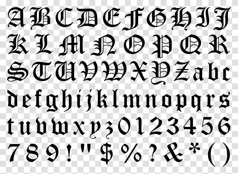 Old English Font, Gray, World Of Warcraft Transparent Png