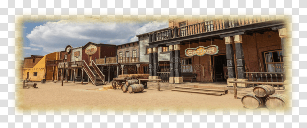 Old Far West Town, Building, Street, City, Road Transparent Png