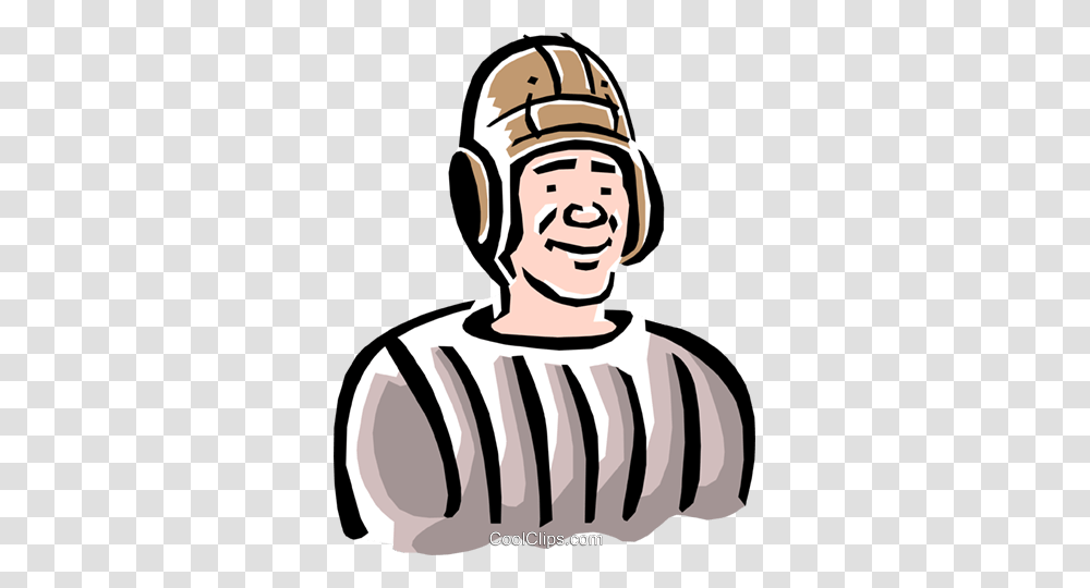 Old Fashioned Football Player Royalty Free Vector Clip Art, Helmet, Apparel, Electronics Transparent Png