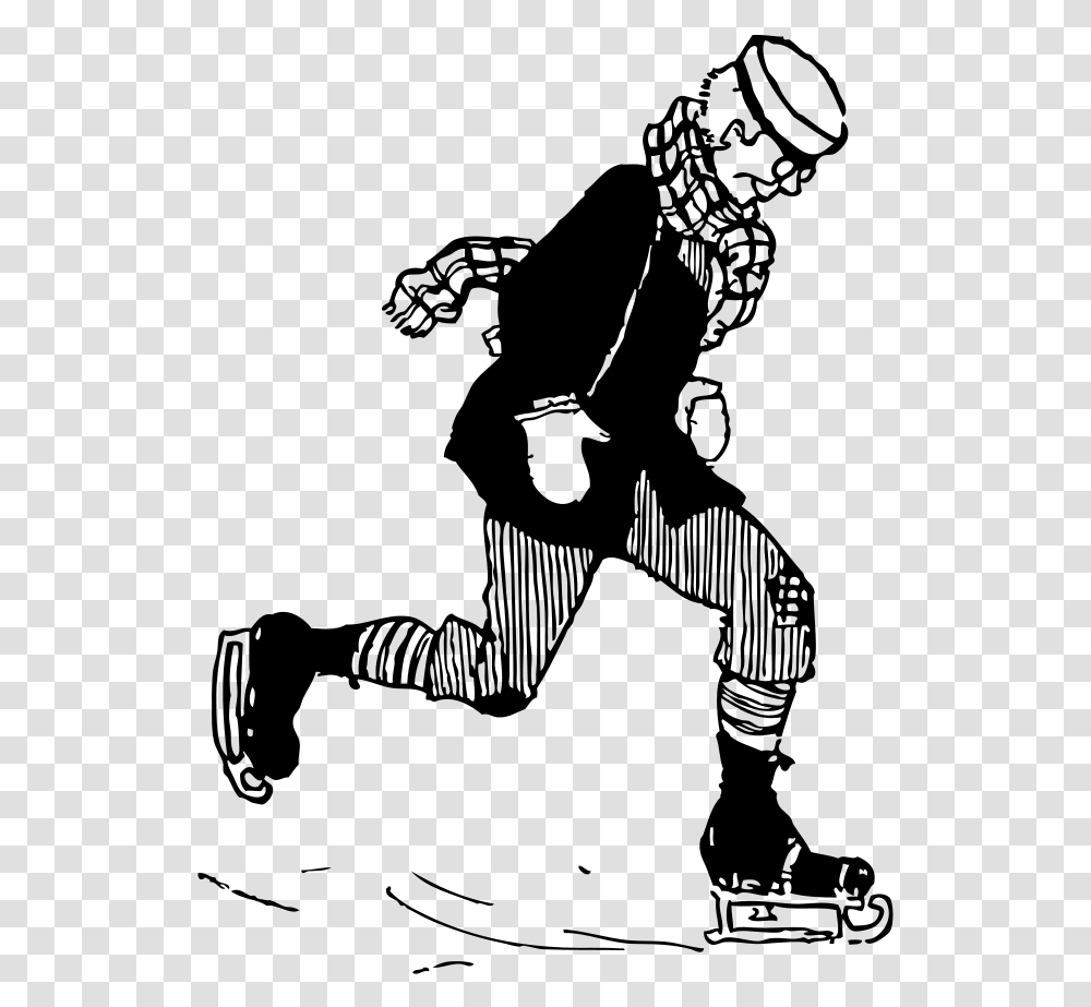 Old Fashioned Skater Svg Clip Arts Man Skate Cartoon Black And White, Gray, World Of Warcraft Transparent Png