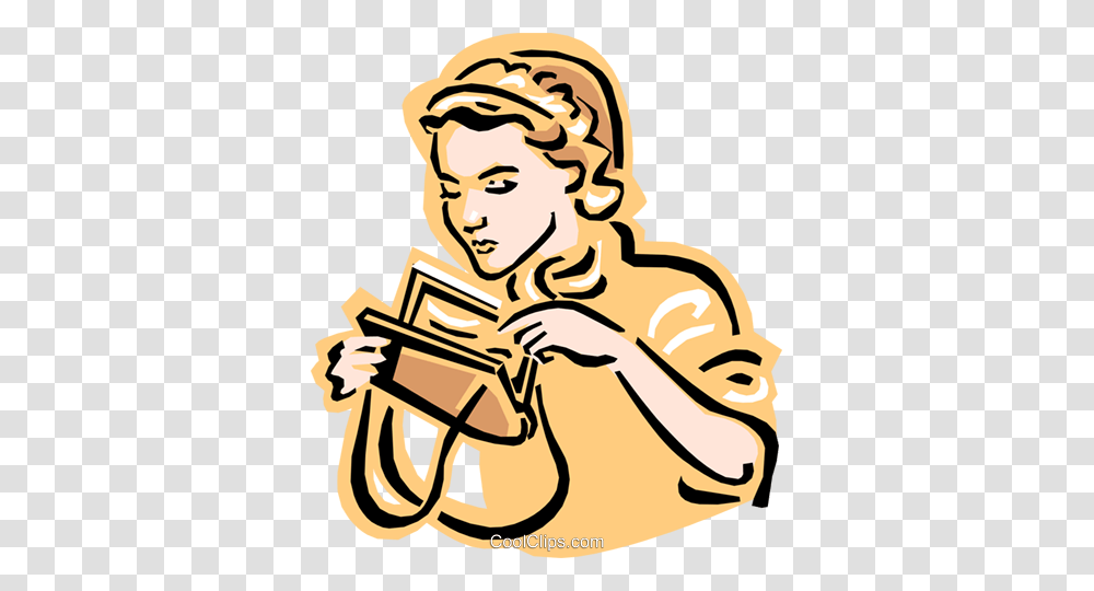 Old Fashioned Women With Purse Royalty Free Vector Clip Art, Person, Reading, Leisure Activities, Musical Instrument Transparent Png
