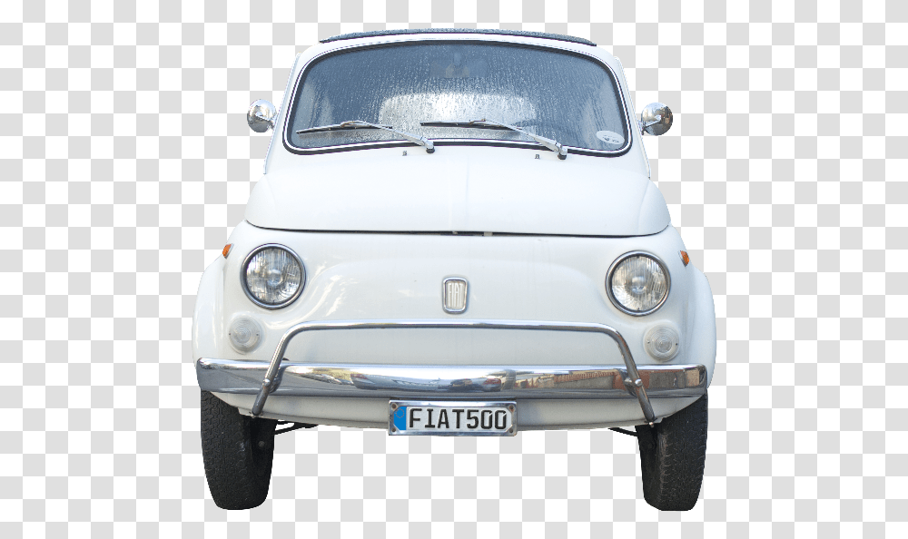 Old Fiat 500 Front, Car, Vehicle, Transportation, Automobile Transparent Png