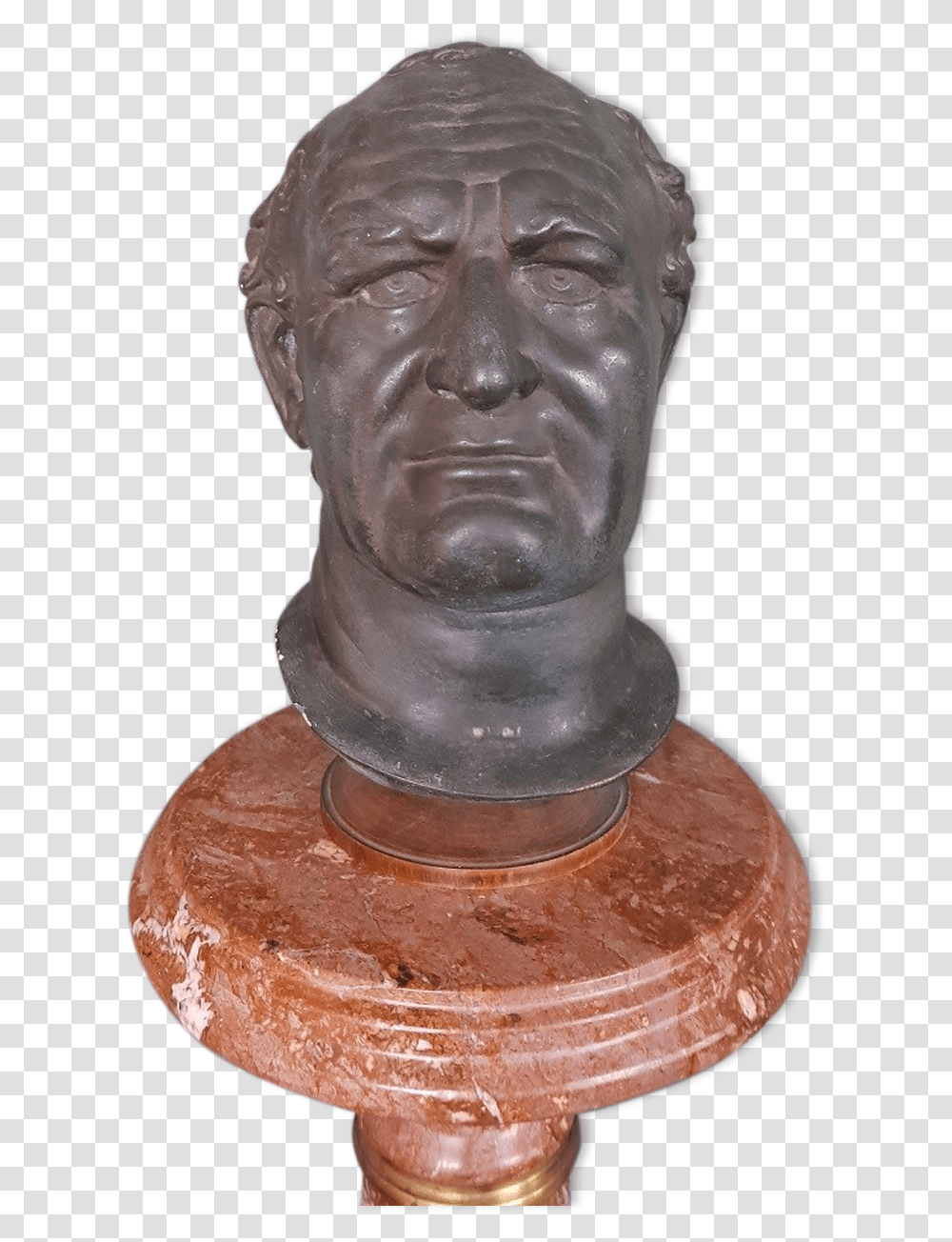 Old French Plaster Bust Depicting A Roman Figure Selency Hair Design, Head, Person, Architecture, Building Transparent Png