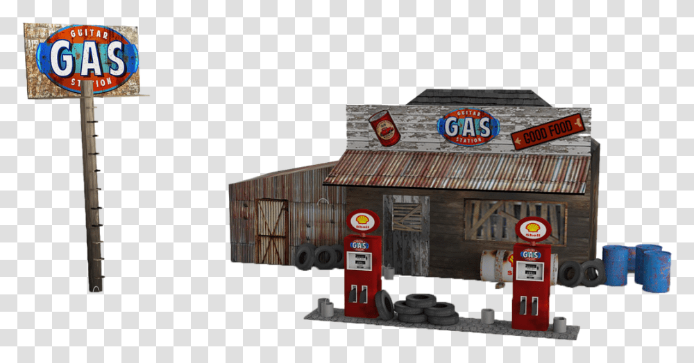 Old Gas Station, Nature, Outdoors, Building, Countryside Transparent Png